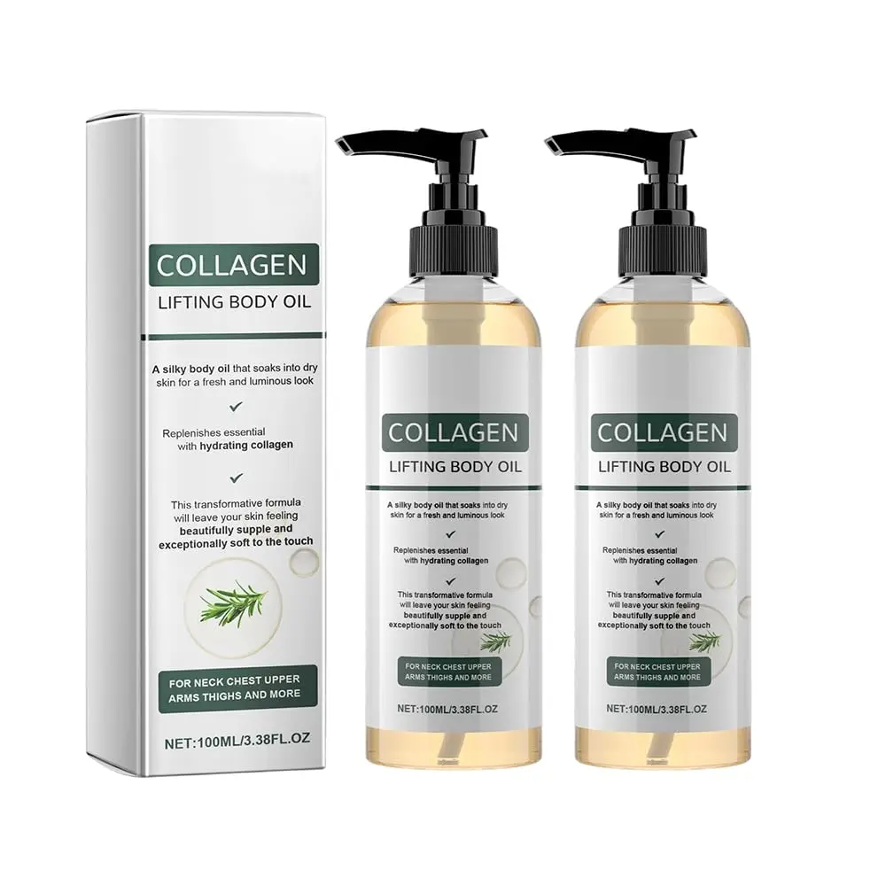 Collagen Lifting Body Oil, 2026 New Hydrating Collagen Oil for Body, After Shower Moisturizing Oil for Women and Men, 3.8 Fl Oz (2 Pcs)