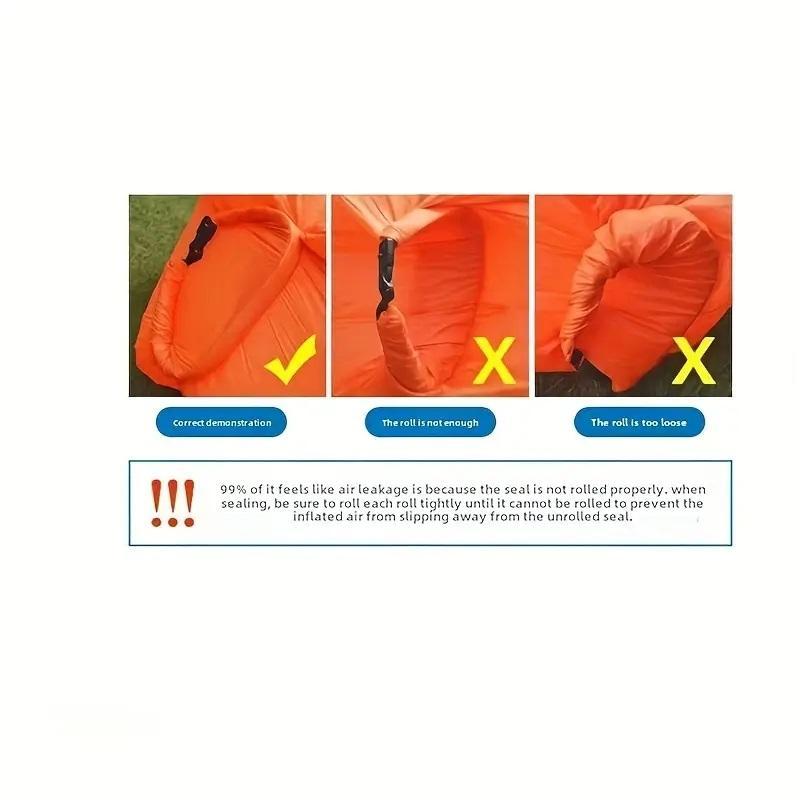 Inflatable Sofa, 1 Count Foldable Soft & Fast Inflation Sofa for Camping & Lounging, Portable Inflatable Bed for Outdoor Camping, Camping & Hiking Equipment, Folding Couch