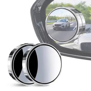 2pcs Blind Spot Mirrors, Round HD Glass Convex 360 °   Wide Angle Side Rear View Mirror with ABS Housing for Cars SUV and Trucks,Silver