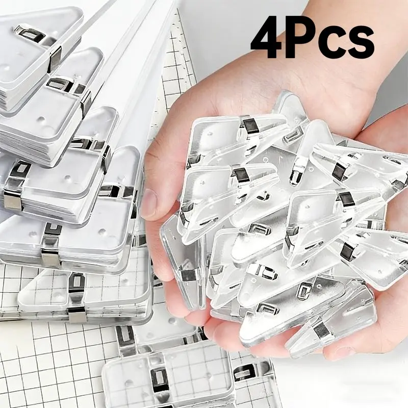 Triangle Clip Fixed Clip Folder Paper Storage And Organization God Material Loose-Leaf Binder 4pcs