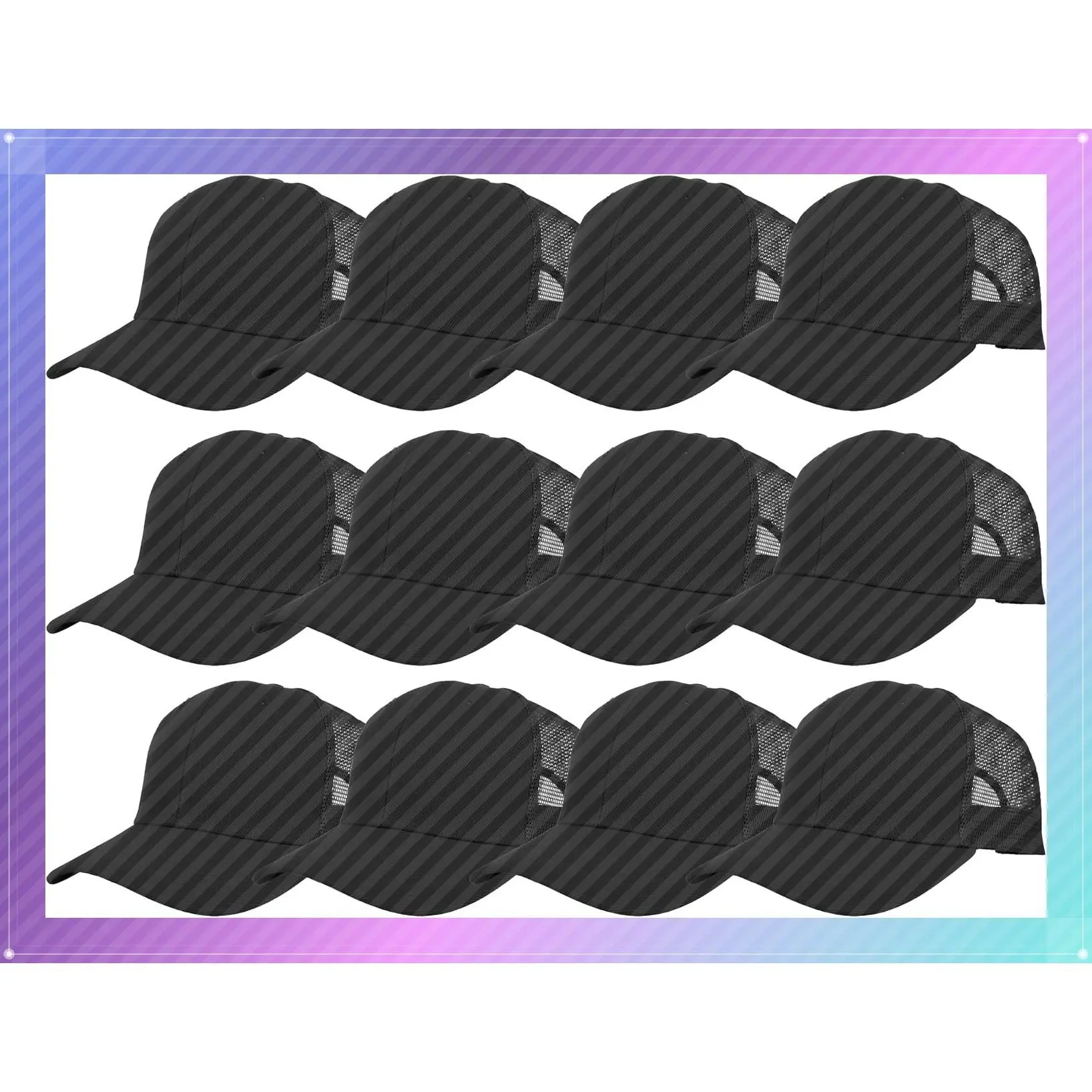 Mesh Trucker Hat Baseball Cap with Structured Front Panel - Wholesale Lot of 12 PackGift