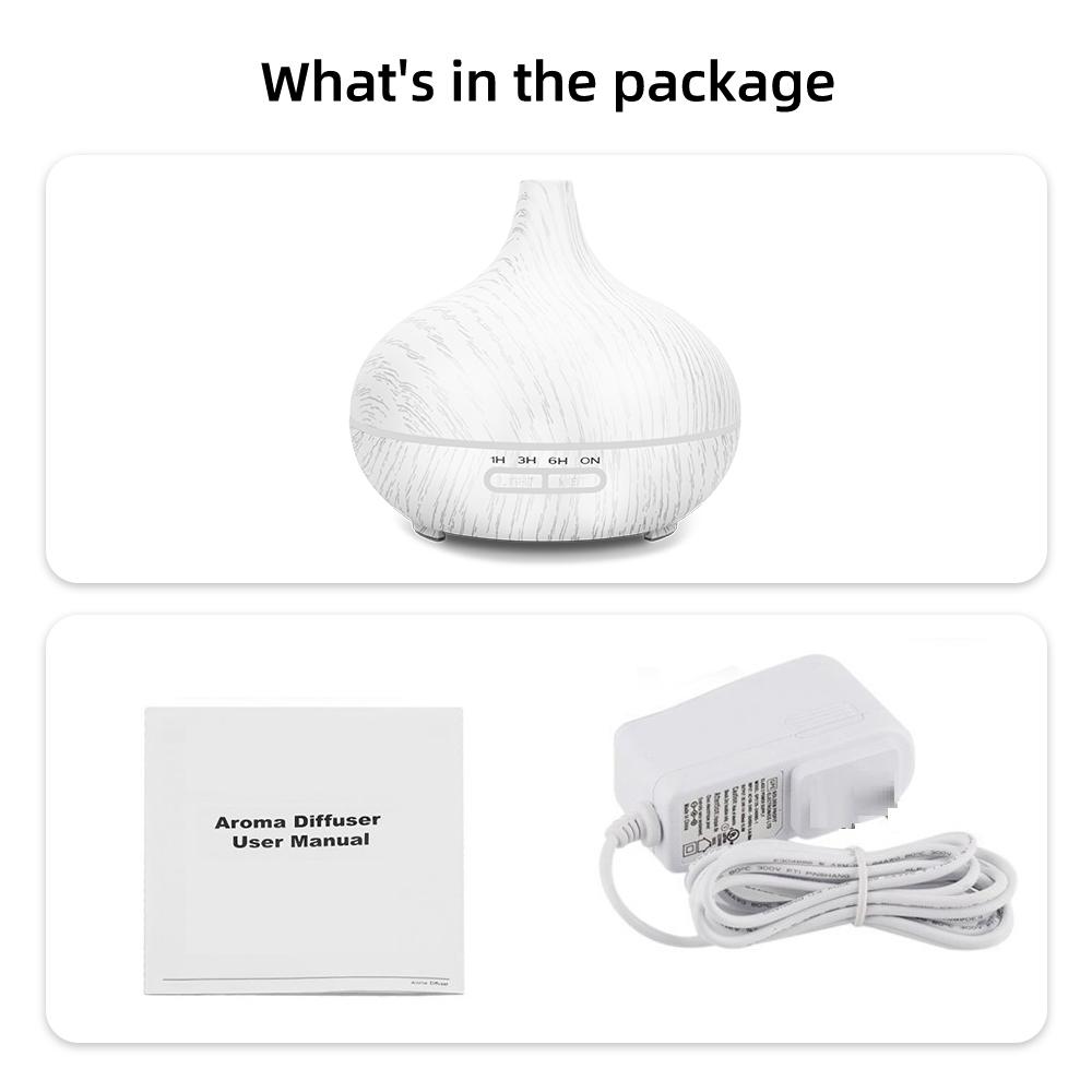 2 PCS 550ml Cool Mist Essential Oil Diffuser & Humidifier  Auto Shut-Off, Remote Control, 7 Color LED Lights, Soundwave Tech for Home, Bedroom, Office