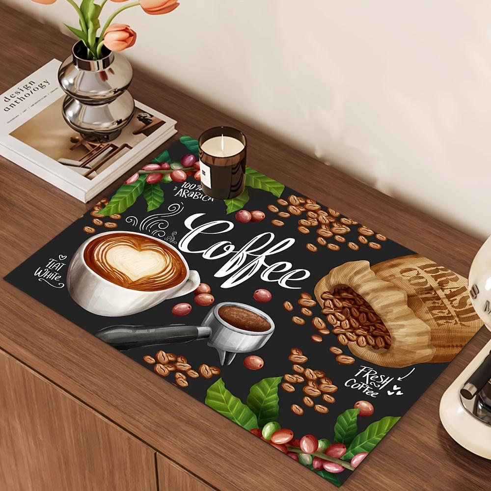 A Drying Mat for Tableware, Suitable for Coffee Machines, Kitchen Tables, And Countertops, Featuring Absorbent And Non-Slip Properties, Ideal for Kitchen And Dining Room Settings, As Well As Home Decor.