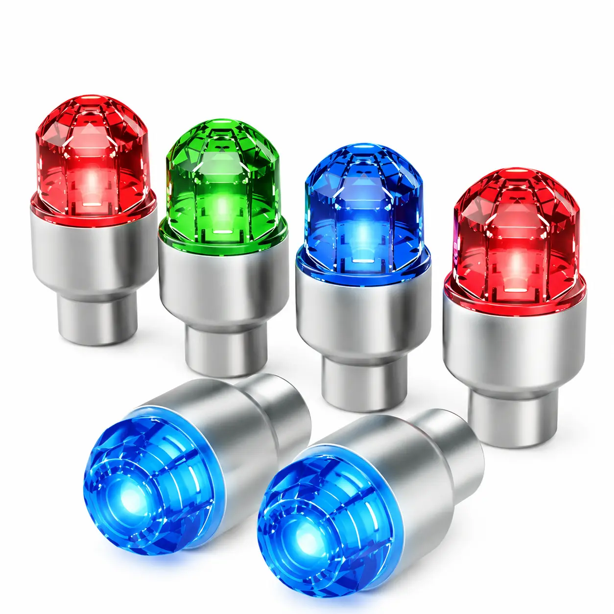 Waterproof Vibration-Activated LED Tire Valve Caps for Cars, Bicycles & Motorcycles – Bright Illuminated Wheel Lights with Durable Rubber Sealing and All-Weather Performance
