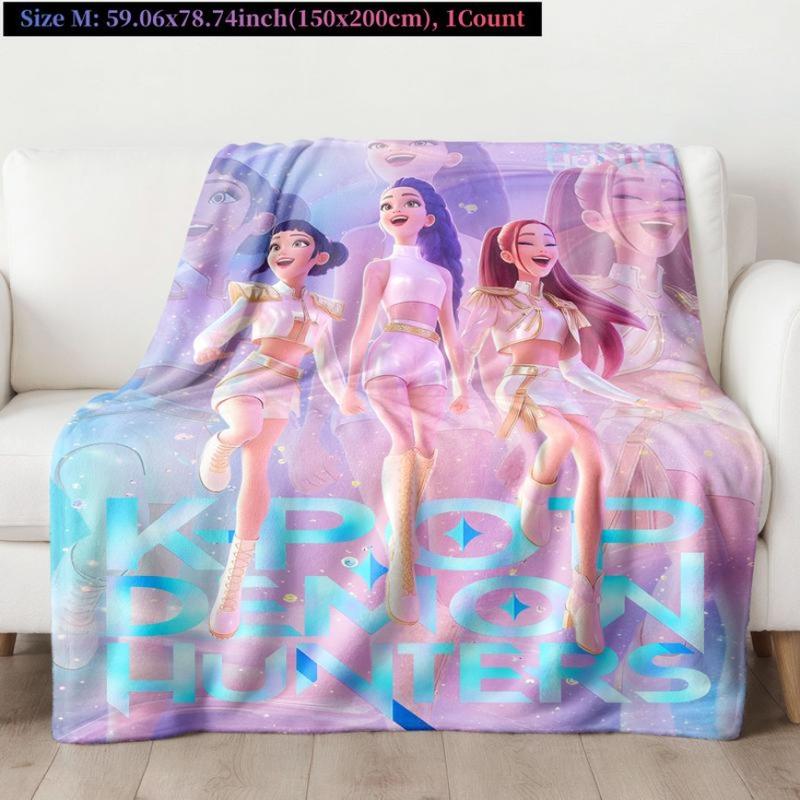 K-POP Demon Hunters Flannel Blanket Dreamy Purple Pink Anime Style Soft Cozy Lightweight Warm Throw Sofa Bed Travel Nap Office Camping Air Conditioner Use Perfect Holiday Gift Home Decor KPOP Fans Teen Girls Halloween Christmas Gift K-POP Demon Hunters Flannel Blanket Dreamy Purple Pink Anime Style Soft Cozy Lightweight Warm Throw Sofa Bed Travel Nap Office Camping Air Conditioner Use Perfect Holiday Gift Home Decor KPOP Fans Teen Girls Halloween Christmas Gift