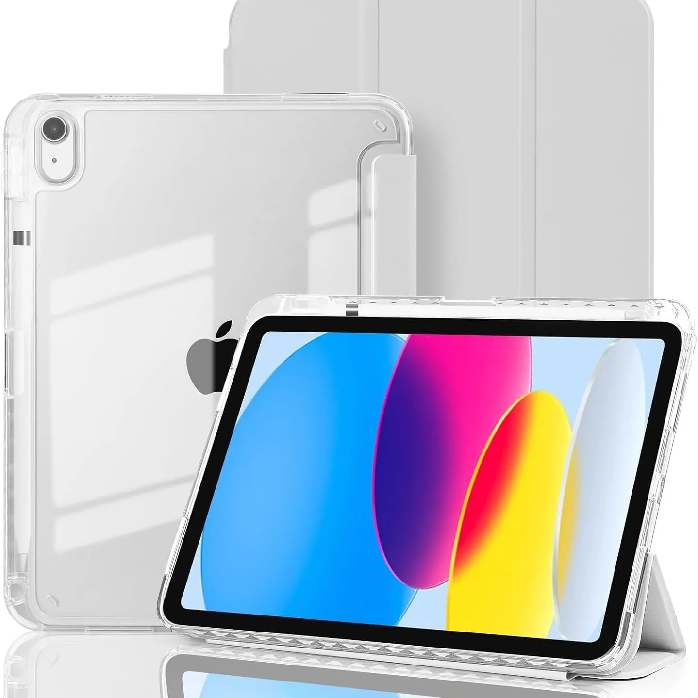Case  for iPad (A16) 11th Generation Case 11 Inch 2025, iPad 10th Generation Case 10.9 Inch 2022, Slim Stand Hard PC Translucent Back Shell Protective Smart Cover, Support Touch ID, Auto Wake/Sleep, Tablet Durable Protection
