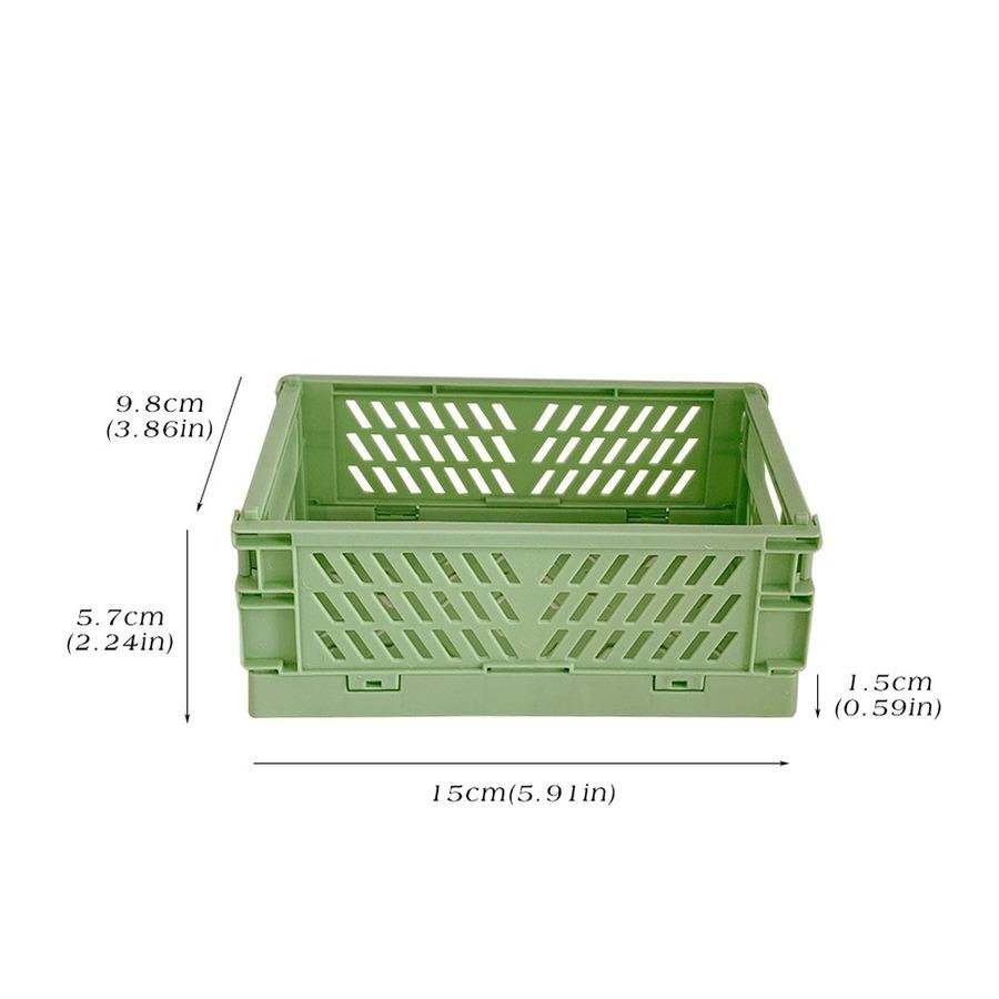 Foldable Storage Stationery Organizer, 1 Count Square Desktop Plastic Storage Basket, Durable Storage Tools for Stationery