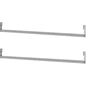 2 Pack Wire Shelving Garment Hanger Bar Wire Shelving Accessories Industrial Closet Clothes Rods for Home Retail Store(Silver,48 Inch)