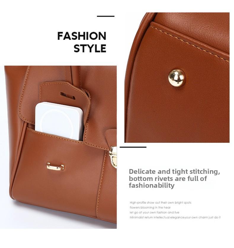 Vintage Handheld Tote Bag, New Large-Capacity Briefcase for Women, Suitable for Business Trips and Commuting