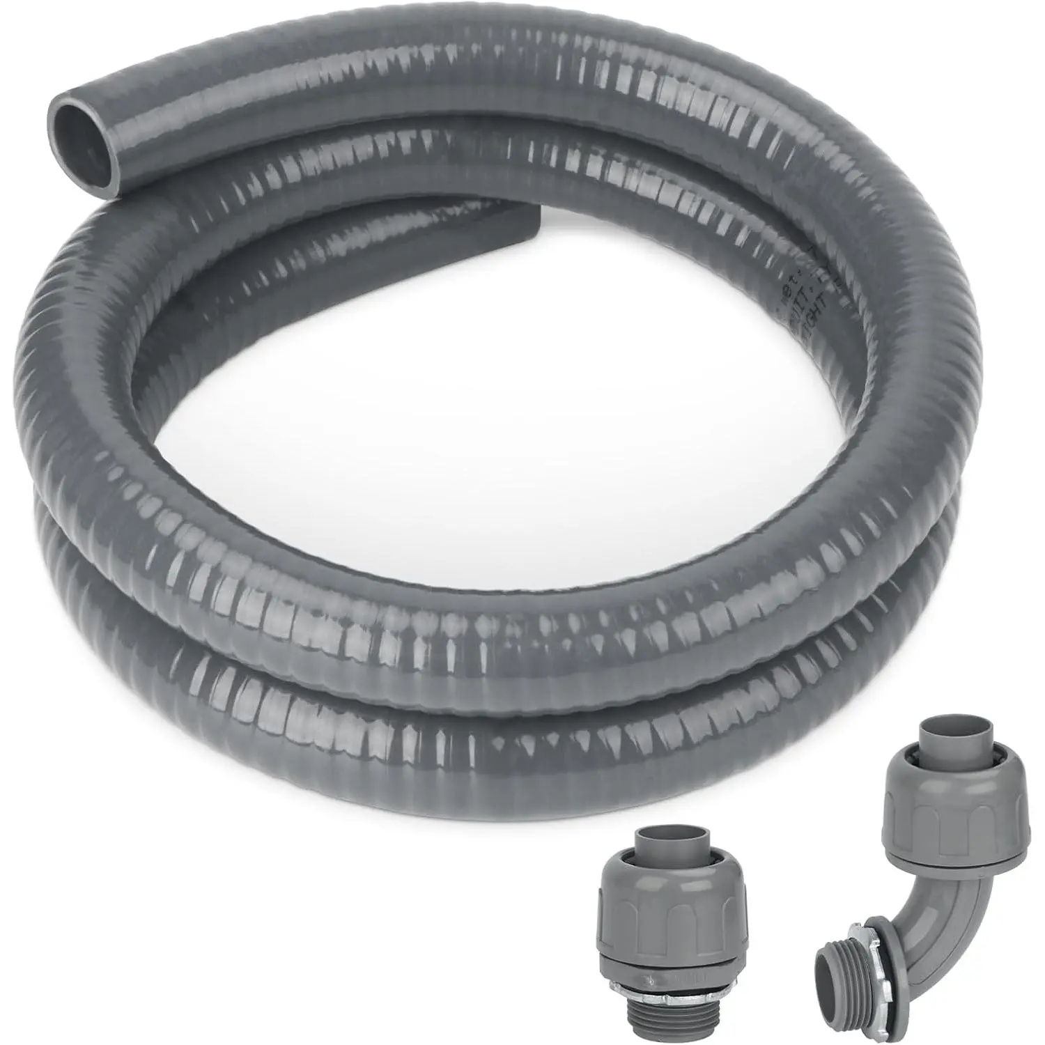 Electrical Conduit Kit 3/4" 4 Feet, AC Hose Kit, Liquid-Sealed PVC Conduit| With straight and bent connectors, suitable for air conditioning equipment and flexible non-metallic materials for machine tools