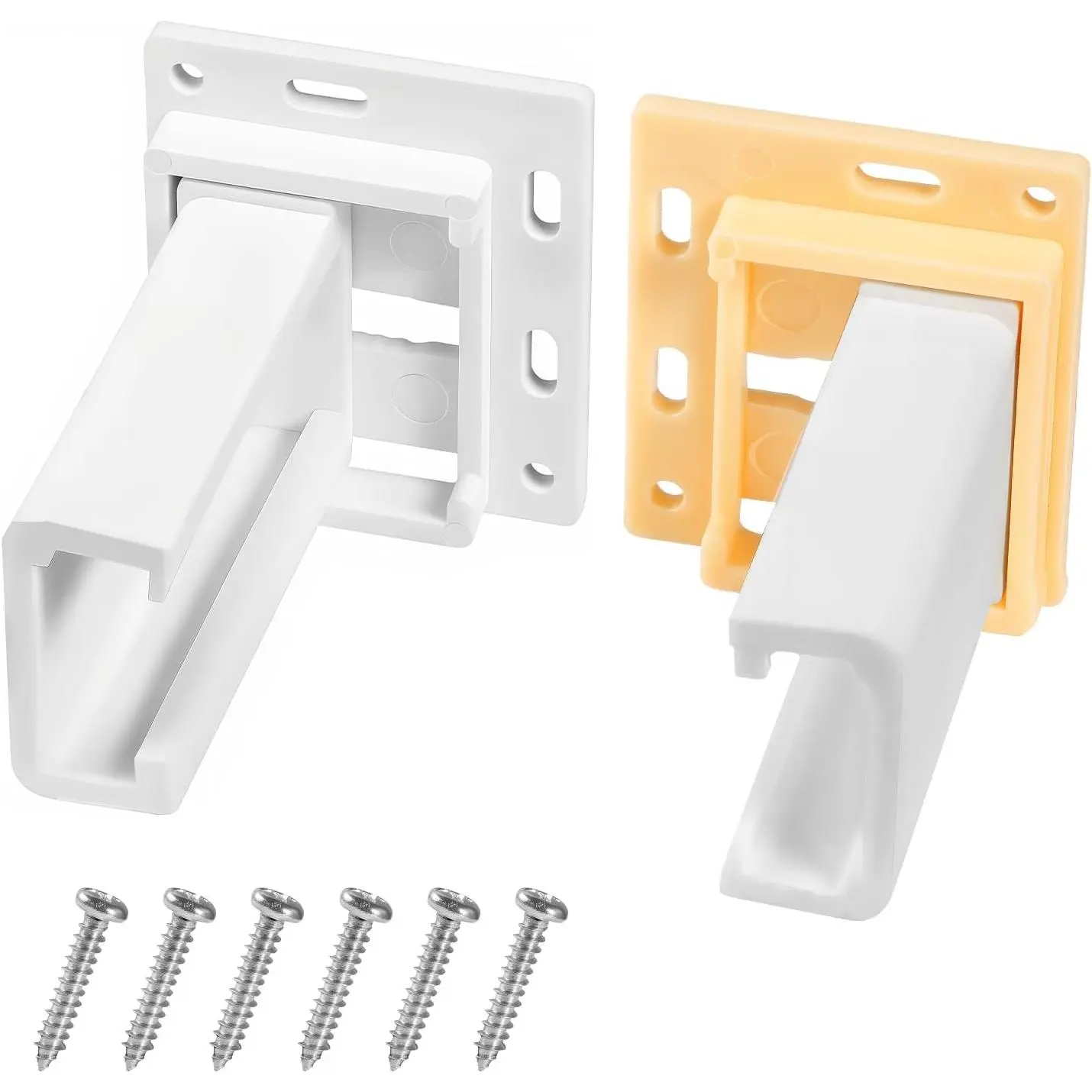 Drawer slide rail socket set, RV drawer slide rail, drawer track back panel, cabinet drawer hardware, kitchen drawer slide rail hardware replacement parts, suitable for 1inch drawer slide rails, C-type (with 6 screws)