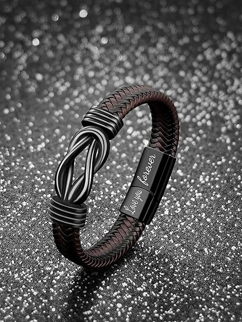 Men's Luxury Gift Set, Including Bracelet & Watch & Box, Fashionable Jewelry Set for Men, Ideal Gift for Father, New Dad, Gift for Him