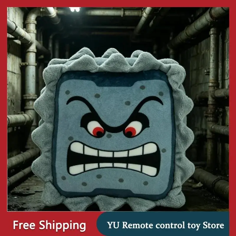 【In Stock】Super Mario Club Mocchi Mocchi Thwomp Plush Toy Comfortable Stuffed Cushion Pillow Home Decor For Adult Collectors