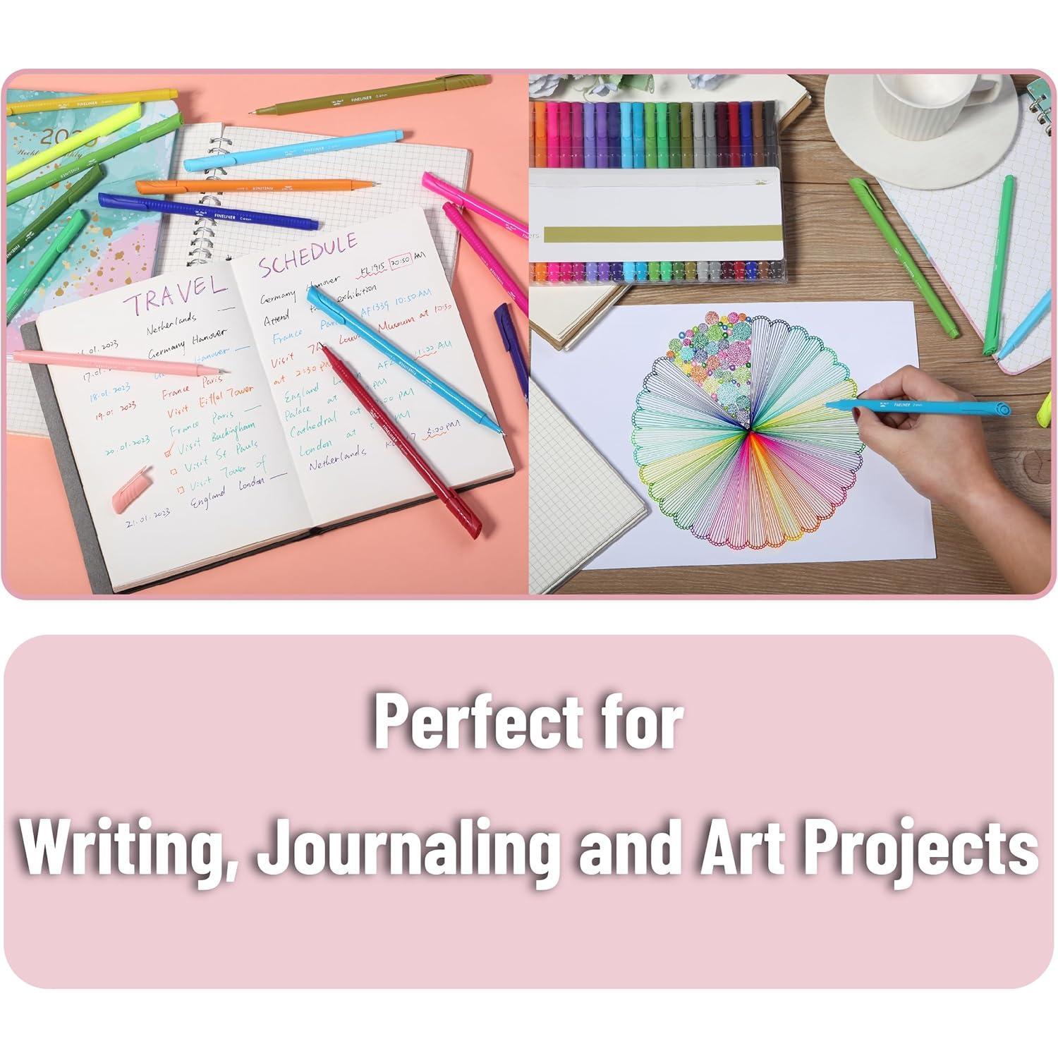 - Fineliner s Colored, 24 Pack,  Triangular Colorful , 0.4mm Fine Liner s