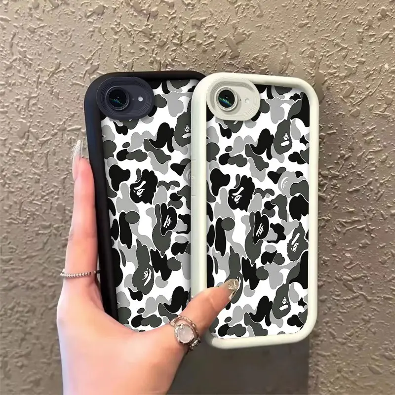 Phone case for iphone 16E 17E Shockproof Enhanced Peotection Gift Gray & Black BAPE Camo Phone Case Full cover protection Celestial Eye Layered Phone Case ROOJTMQ96