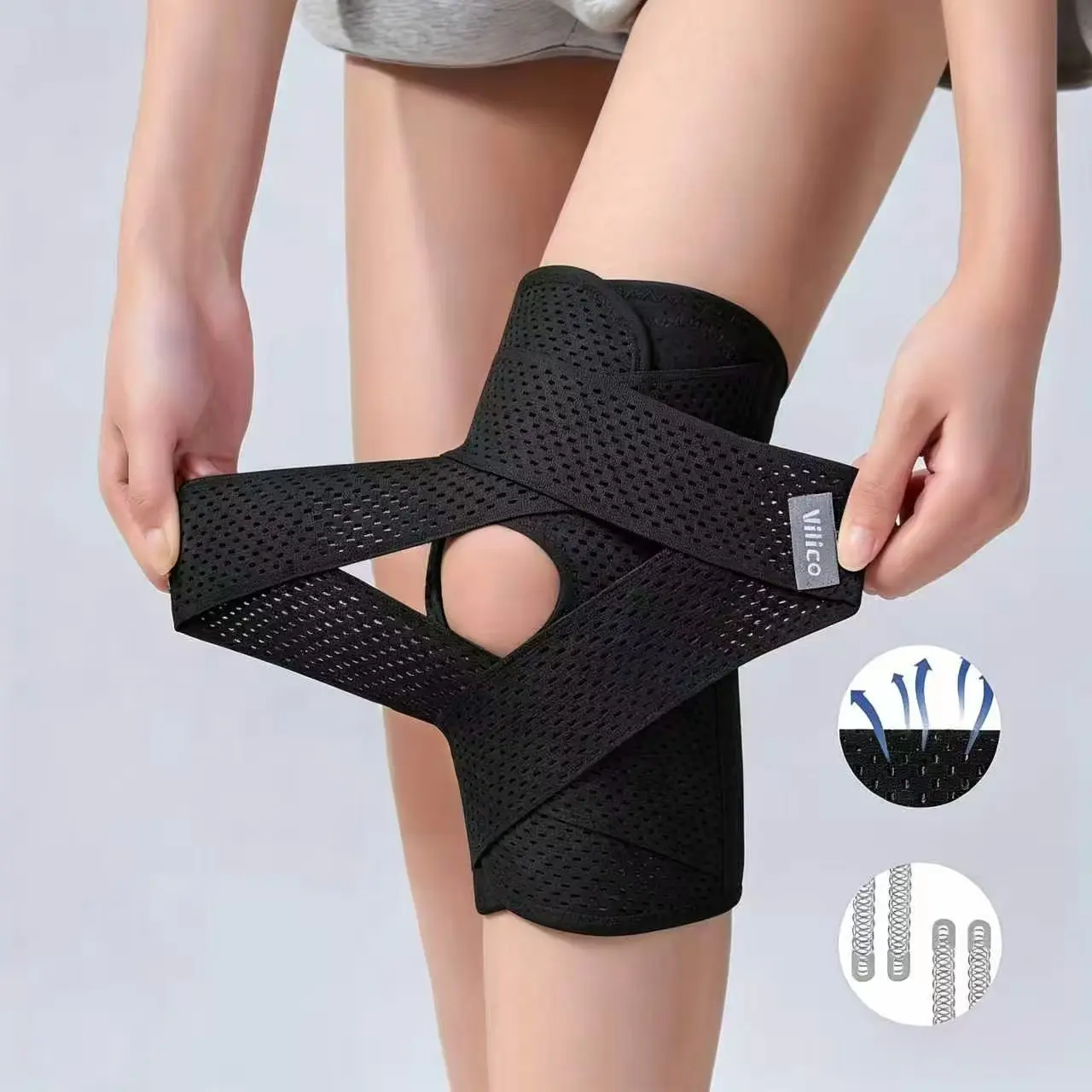 Enhanced compression knee pad, Knee compression sleeve, Sports Knee Sleeve, Knee compression wrap, that is stable, breathable, and adjustable for knee support, with its tailored design, holiday or birthday gift, suitable for both men and women