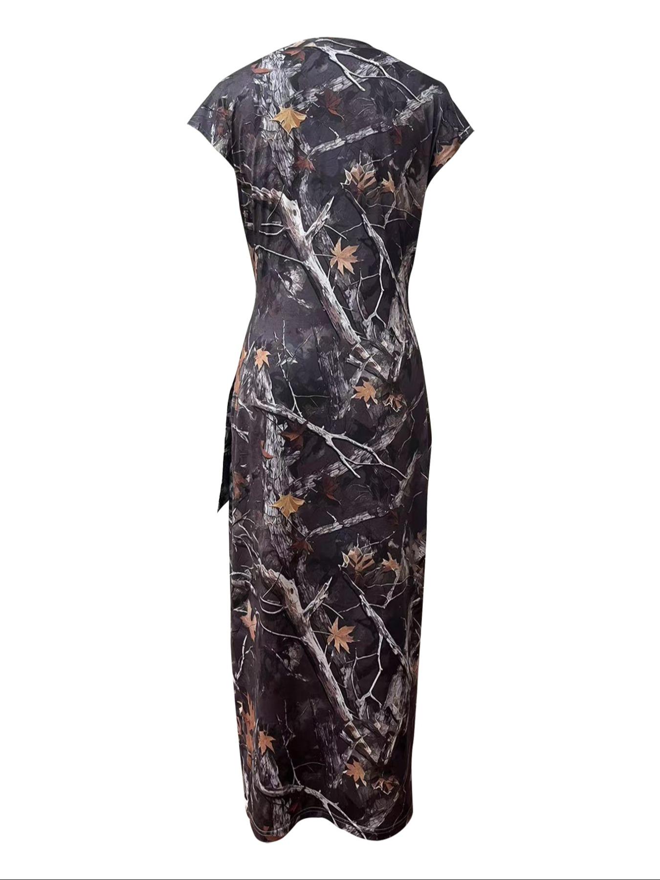 Women's All Over Print  V Neck Dress, Bohemian Boho Casual Fashion  Dress for Daily Outdoor Wear, Women Dress for Summer