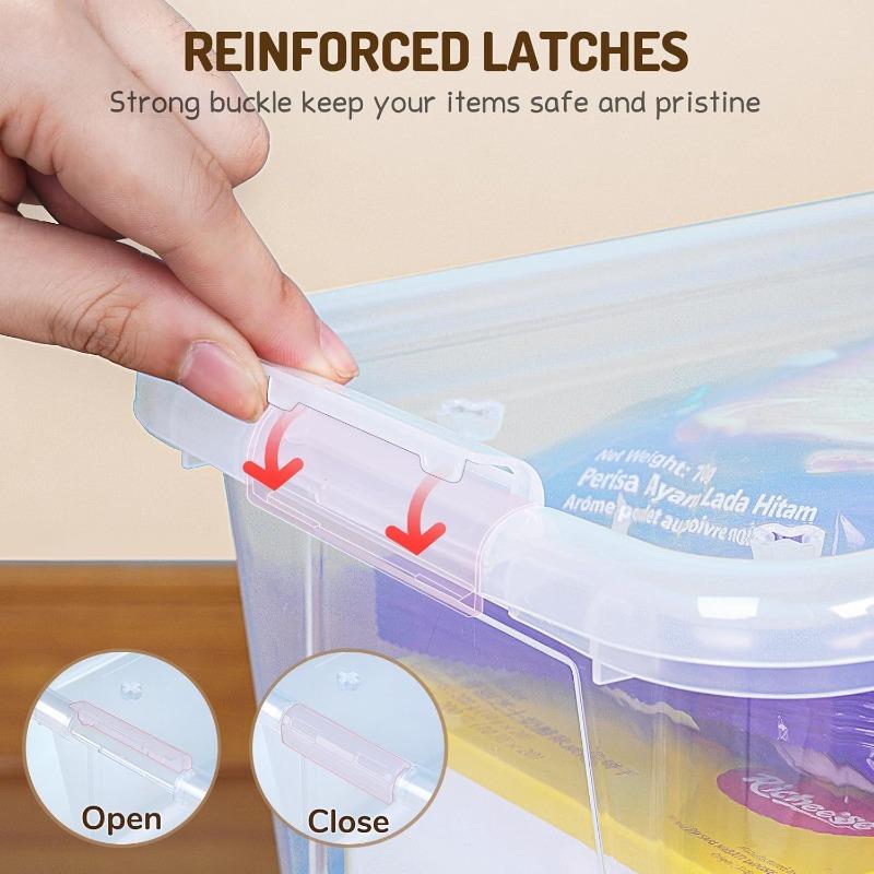 Clear Plastic Storage Bins with LidsStackable Containers for Classroom Toy Storage Organizer 5 Qt 12 Pack Small Tubs Tote Box for Playroom Sorting 12×7.2×5.1 in