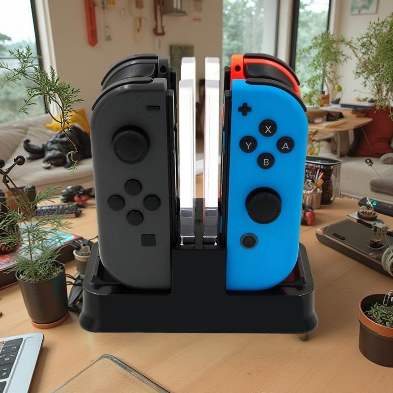 Controller Charging Station, Controller Charger with Charging Indicator, Console Accessories for Nintendo Switch & OLED Model