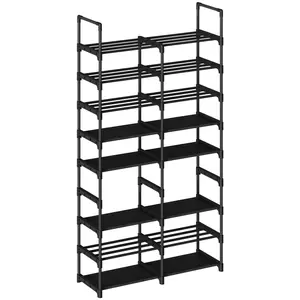 Garvee 8-Tier Shoe Rack with Sturdy Metal Frame and Removable Fabric Shelves, Tall Space-Saving Shoe Organizer for Closet, Entryway, and Living Room Storage