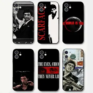 Tony Montana Scarface Movie Phone Case Compatible with iPhone 11-17 Pro Max/Plus & Samsung Galaxy S23-S25 Shockproof Cover