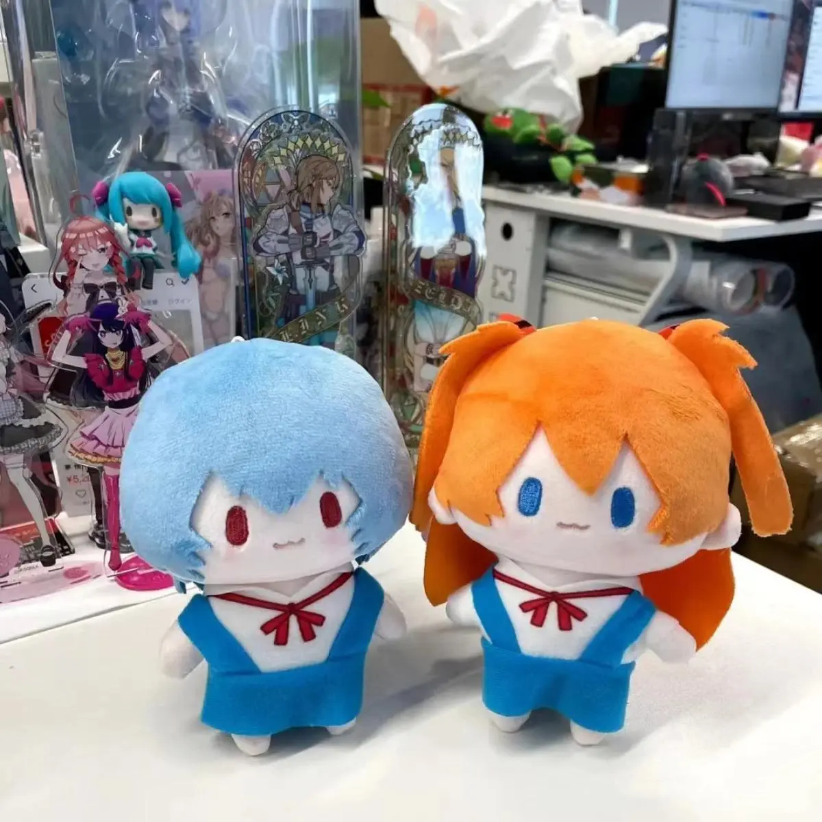 2026 hot itemNEON GENESIS EVANGELION Plush Dolls Rei Ayanami Asuka Anime Peripheral Cute Toy Bag Charm Collection Toys Children Gifts