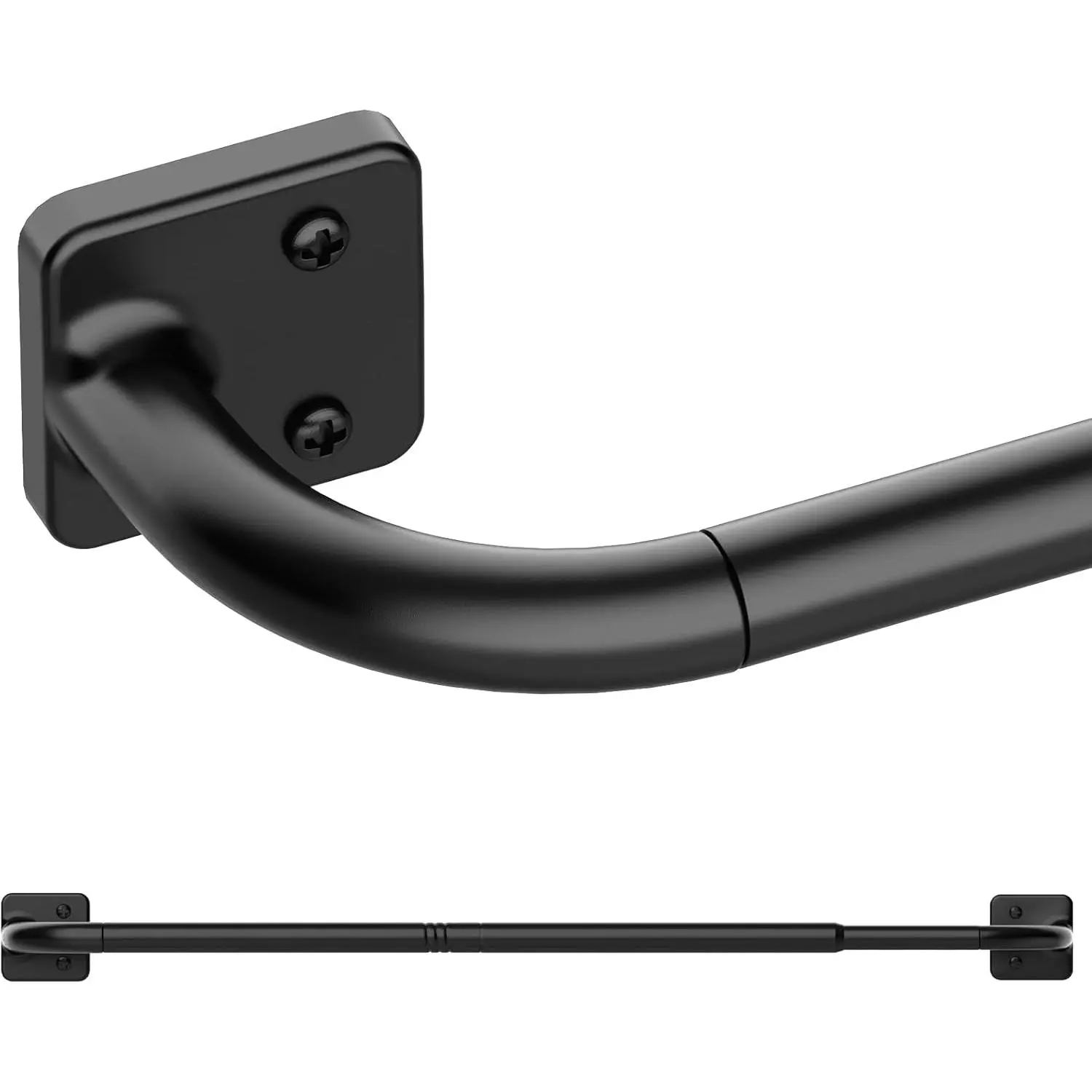 Rods for Windows 66 to 120 Inch, 5/8" Diameter Black Ceiling, Warp Around Long Rod for Bedroom Living Room Blackout