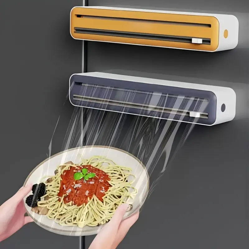 Extra Large Double Sliding Tin Foil Cutter, Oil Paper Box, Tin Foil Box, Plastic Wrap Cutter, Magnetic Suction for Home Kitchen, Adjustable Baking Paper and Tin Foil Storage Box