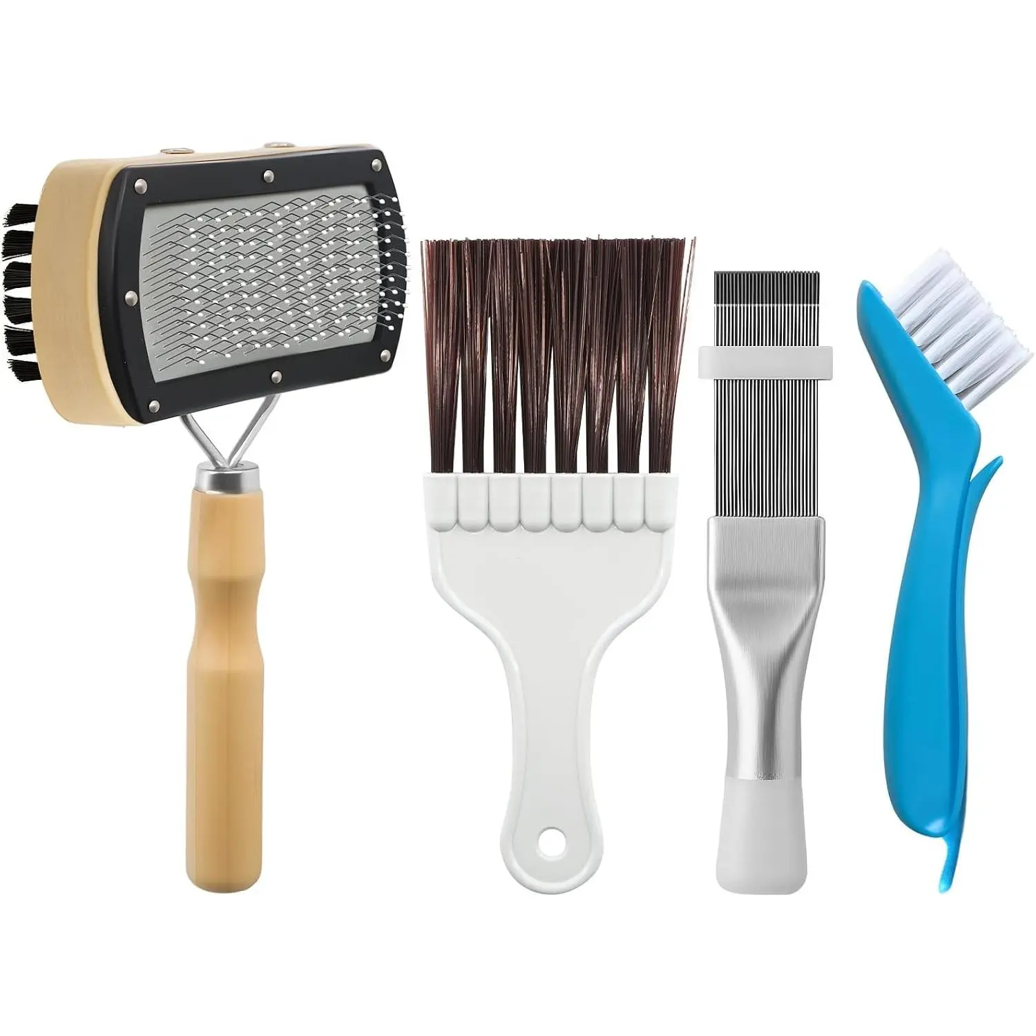 4Pcs AC Coil Cleaning Brush Set, Coil Cleaning Fin Brush for AC Unit, Air Conditioner Condenser Coil Cleaner, Evaporator Coil Cleaner, Fridge Cleaner Tool