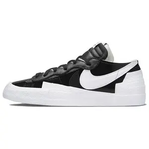 Sacai x Nike Blazer Low-Top Sneakers in Black Patent Leather with Deconstructed Design – Unisex Verifiable, with credentials and supporting global authentication