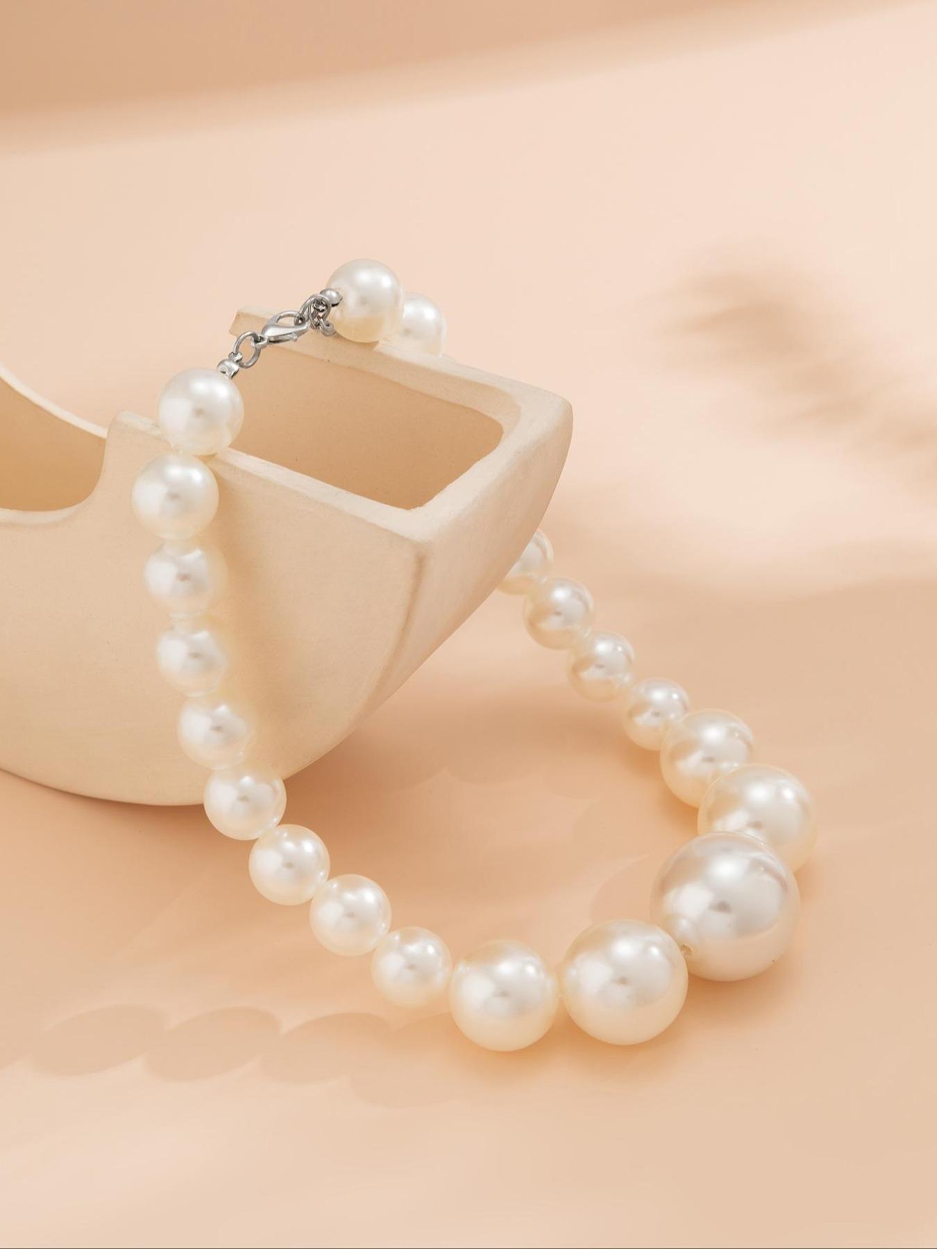 Faux Pearl Decorated Necklace for Women, Elegant Necklace, Clavicle Matching Necklace, Fashion All-match Accessory, Trendy Jewelry for Daily Wear