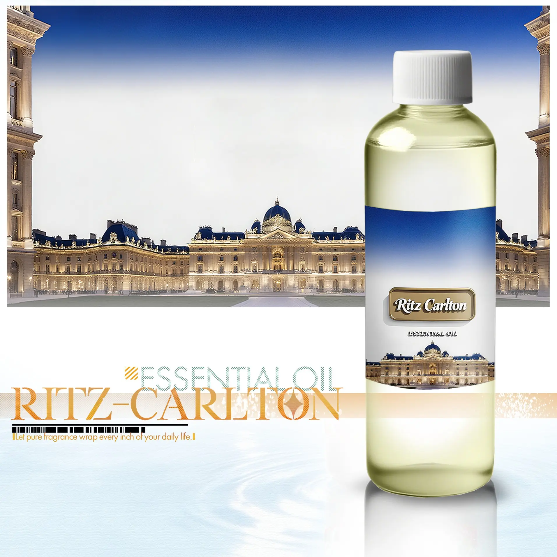 120ML Ritz-Carlton Aromatherapy Essential Oil, Scent Diffuser Oil, Liquid Scented Wax Refill, Aloe Vera Scent, Suitable for Wicks and Laundry Freshener, Household Scented Home Fragrances, Room Scent
