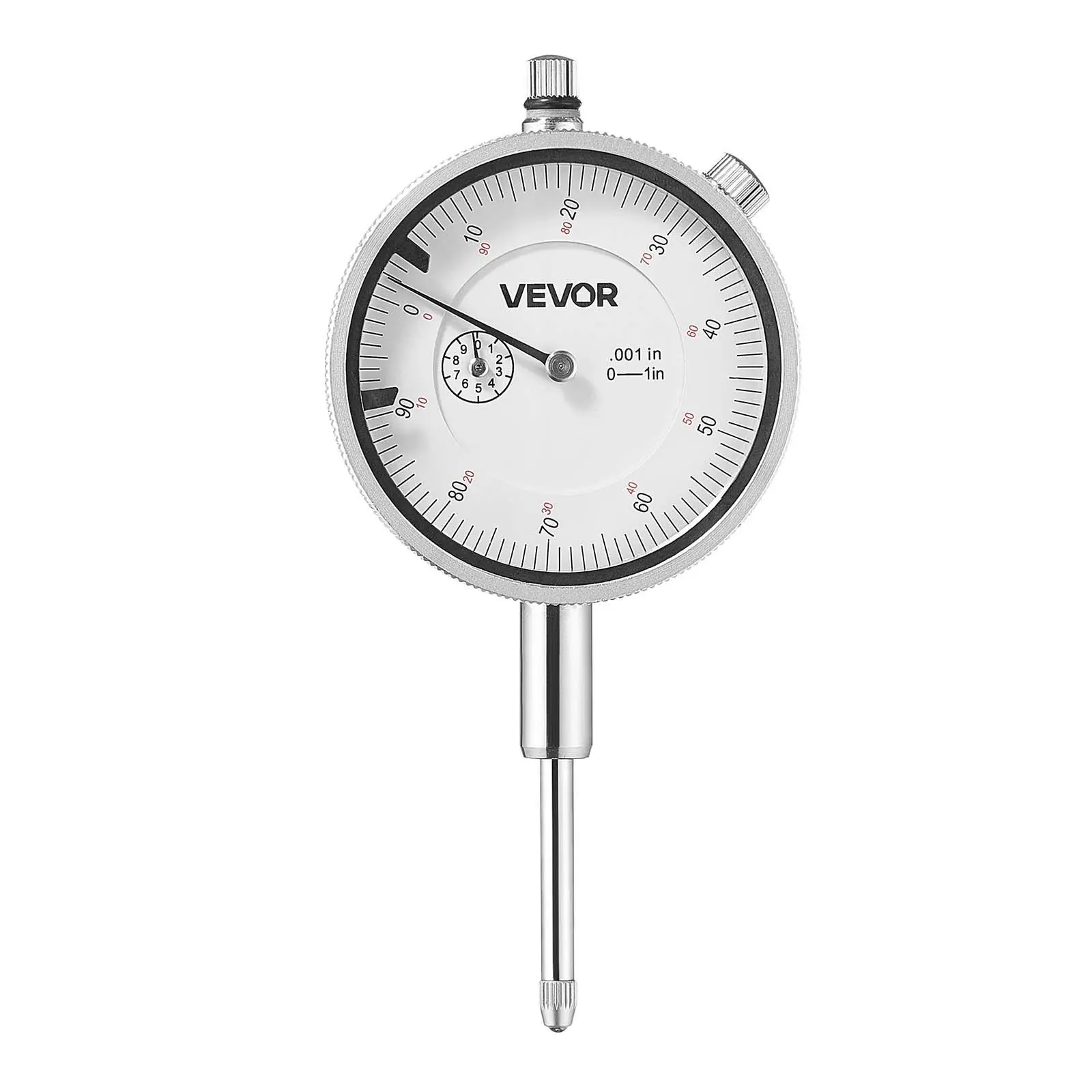 VEVOR Dial Test Indicator Dial Gauge, 0.001in Accuracy, 0-1in Measuring Range, Easy-to-Read Large Face, Metal Body, Professional for Internal Diameter Measurement, Runout Detection
