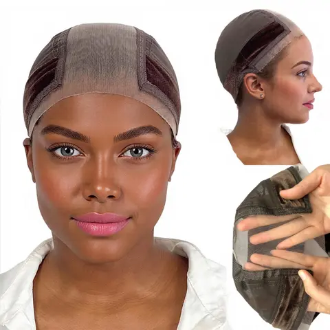Wig Cap with Secure Grip Band for Keeping Wigs in Place, 1-Count Adjustable Fit Dome Mesh Cap with Exposed Ears, Non-Slip Breathable Cap to Wear Wigs Glueless, Hair Accessory, Wig Accessories