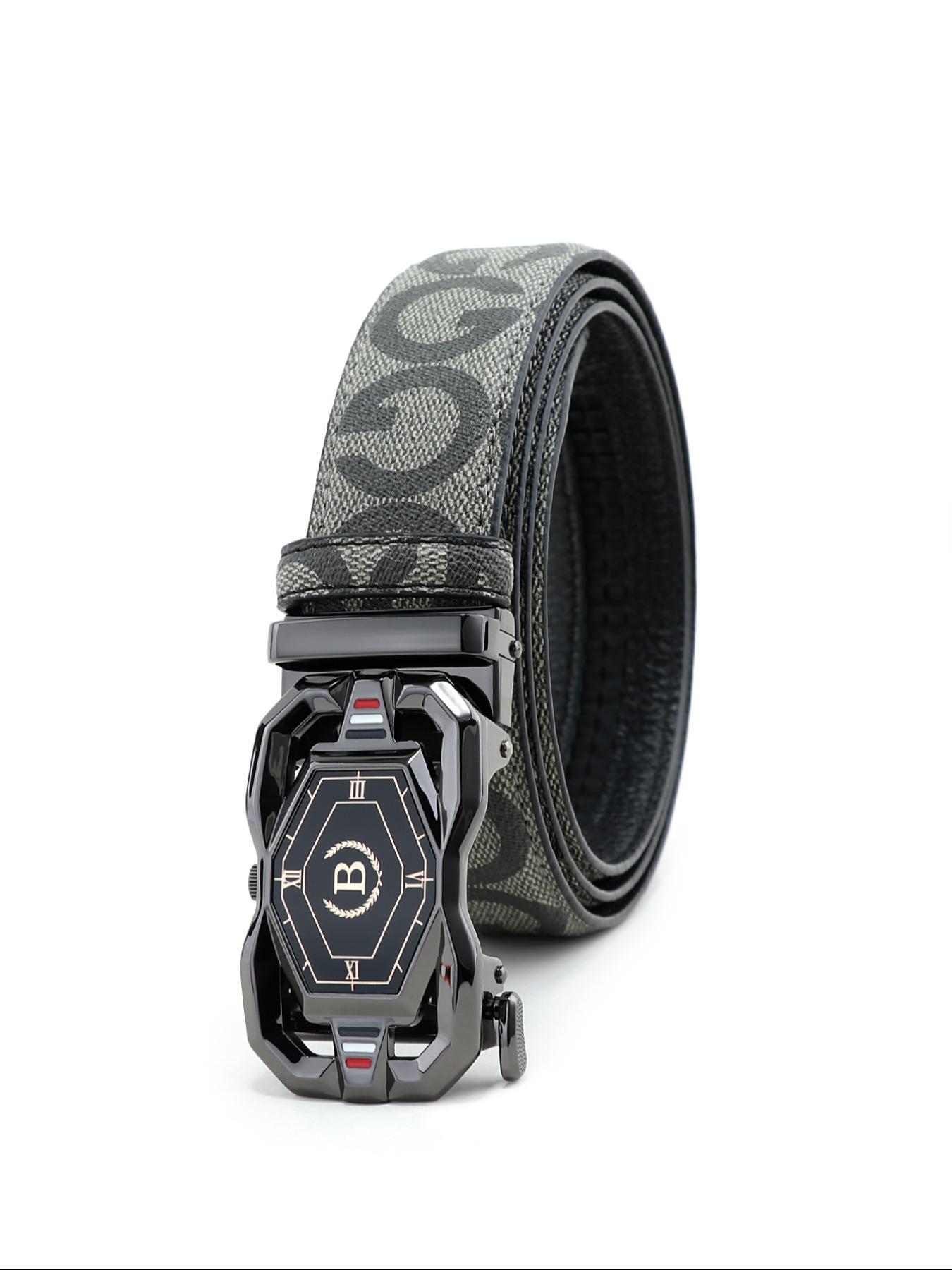 New Trendy Fashion Men's Belt, Casual Business Leather Belt, Versatile Daily Wear Waistband for Suits & Pants, Adjustable Waist Belt, Elegant Belt Buckle