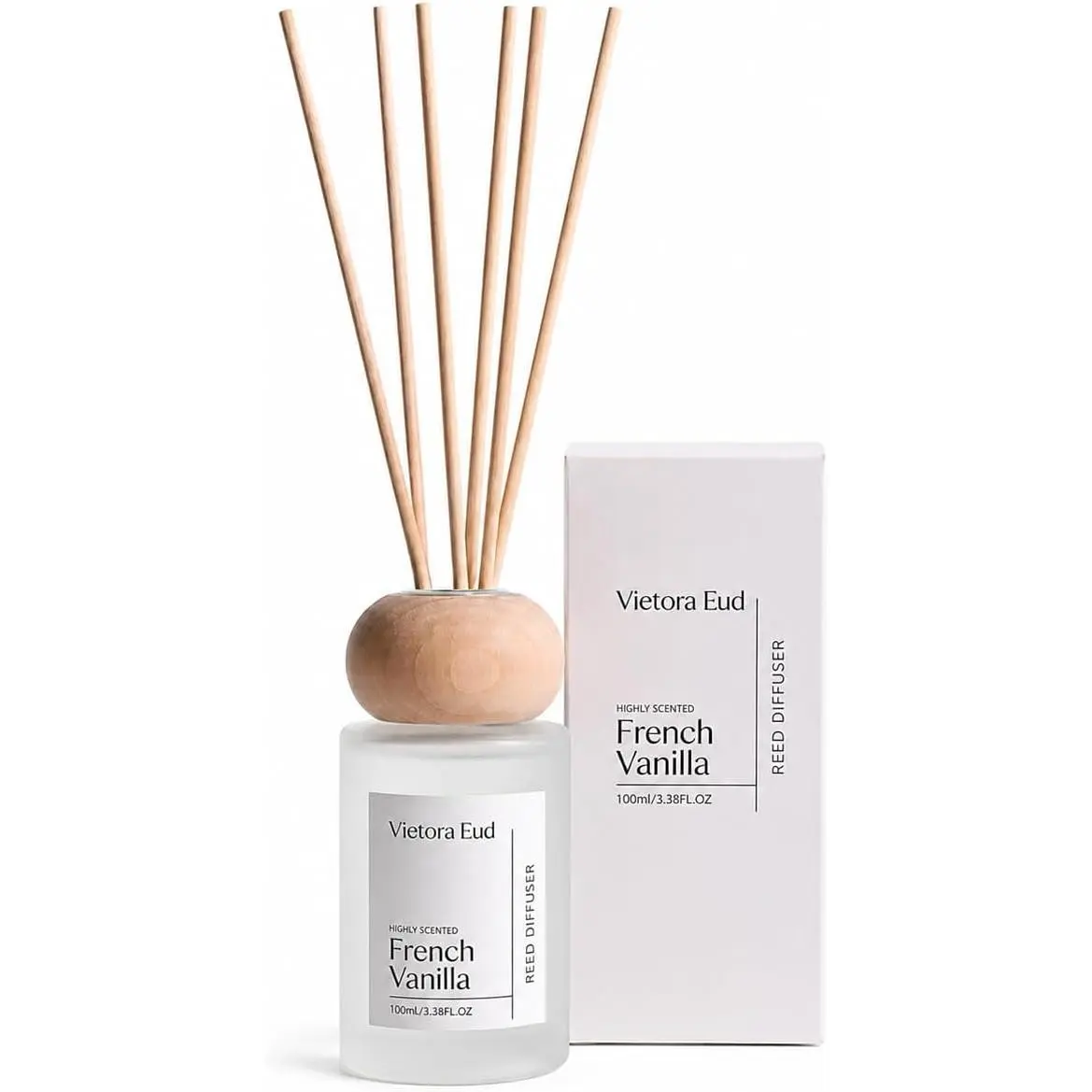 French Vanilla Reed Diffuser, 3.5 Fl Oz |   Warm vanilla Diffuser; Long-lasting for 12 Weeks, Gift Set for Bedroom, Bathroom, Living Room or Office
