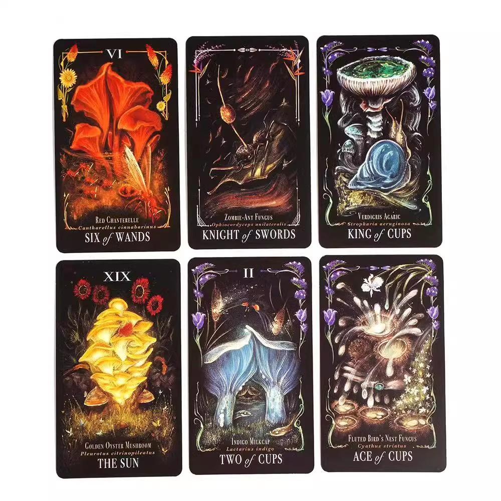 Midnight Magic Mushroom Tarot Cards, Perfect Halloween Christmas Thanksgiving Gift, 78-Card Deck for Divination & Fortune-Telling Games