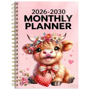 2026-2030 Monthly Planner/Calendar - January 2026 to December 2030, 5-Year Monthly Planner, Pink Heart Calf Cover Design Notebook, Yearly Calendar Planning, Monthly Tabs, 60-Month Calendar, 5.5 x 8.3 inches, Thickened Paper, Flexible Cover, Durable Double