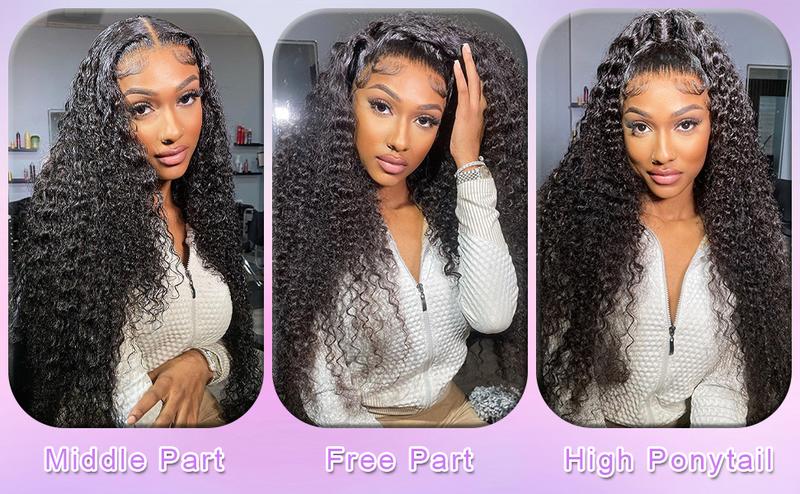 Bling Hair Deep Wave 13x6 13x4 Glueless Wig With Drawstring Hd Lace Frontal Glueless Wig Human Hair For Women Ready to Wear 6x4 Lace Closure Wig Curly Wave Hair