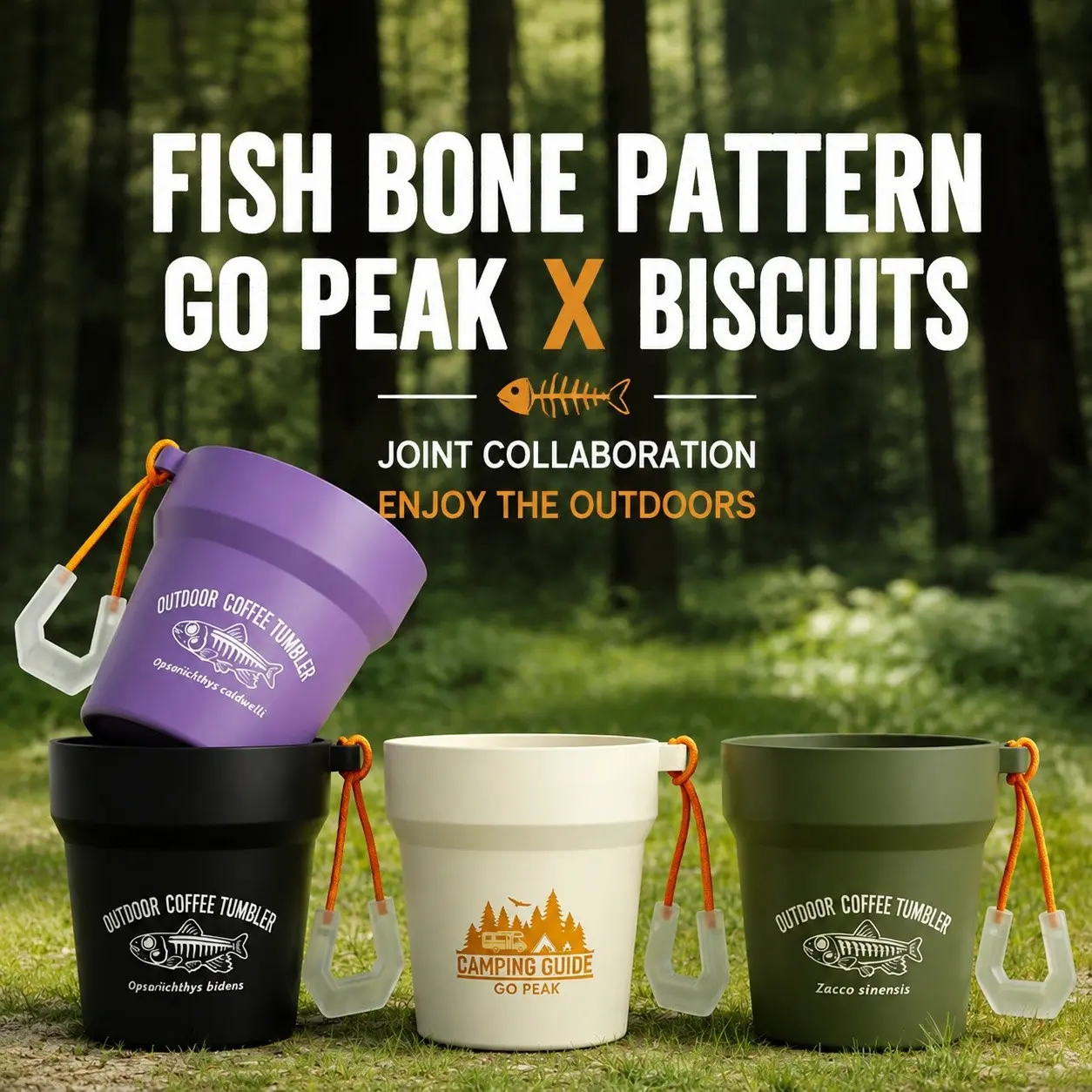 5 Pack Outdoor Coffee Tumblers with Carabiner Clips, Portable Camping Cups, Lightweight Travel Drinkware Set, Ideal for Hiking and Picnics
