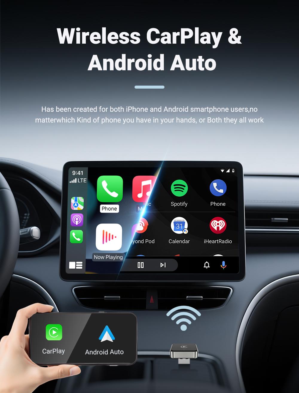 New Super Mini Carplay AI Box Wired to Wireless CarPlay&Android Auto 2in1 Box 5GHz WiFi5 for 99% Original Wired CarPlay/Auto Car
