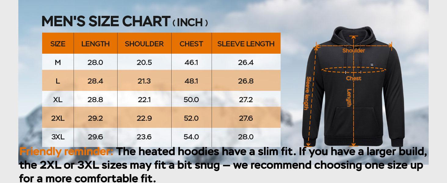 Men's Heated Hoodie - Electric Heating Sweatshirt with Fleece Lining, Winter Thermal Pullover for Outdoor & Daily| Battery Not Included (5V 2A/3A Recommended)