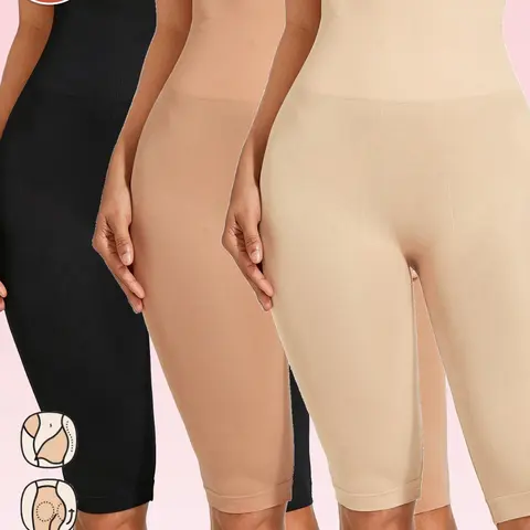 3 Pack Seamless Smooth High-Waist Minimalist Shapewear Shorts, 3-in-1 Tummy Control Butt-Lifting Hip & Thigh Slimming Compression Bottoms, Invisible Shaping Underwear, Perfect for Daily Wear