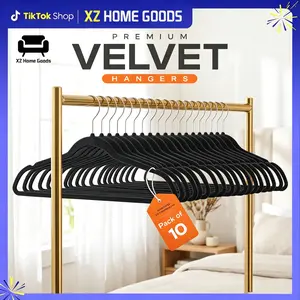 Home velvet hanger is a delicate home organizer made of ABS material with super strong grip and anti slip design. It features a 360 ° rotating hook for hanging multiple styles of clothes and is an essential hanger for maximizing space utilization