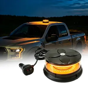 96LED LED Amber Beacon Light, Flashing Emergency Strobe Lights, Magnetic Mount 360 °Rotating Rooftop Safety Warning Light for Trucks Tractors Golf Carts UTV & ATV Cars(Magnetic)