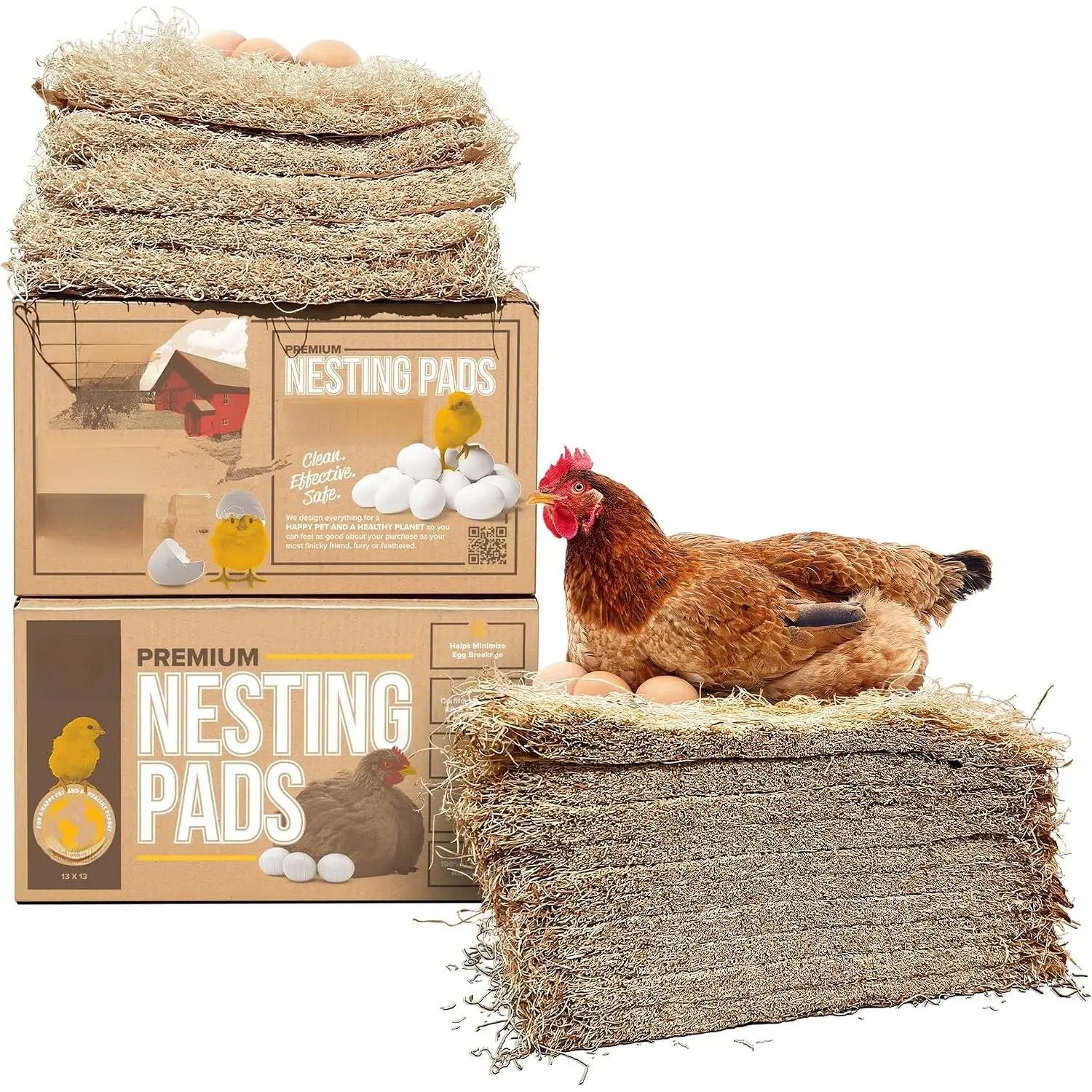 Nesting Pads for Laying Hens - Poultry Bedding Pads, Chicken Coop Nest Box Liners for Egg-Laying Areas