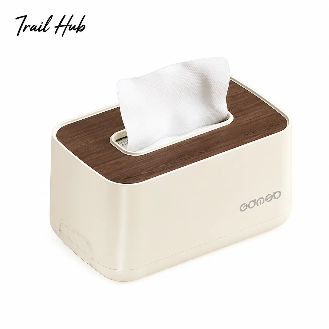 Square Tissue Box for Living Room, Bedroom, Office or Hotel Use – Durable Cardboard Construction with Built-in Spring Mechanism, Compact Design for Easy Storage and Smooth One-Handed Tissue Dispensing