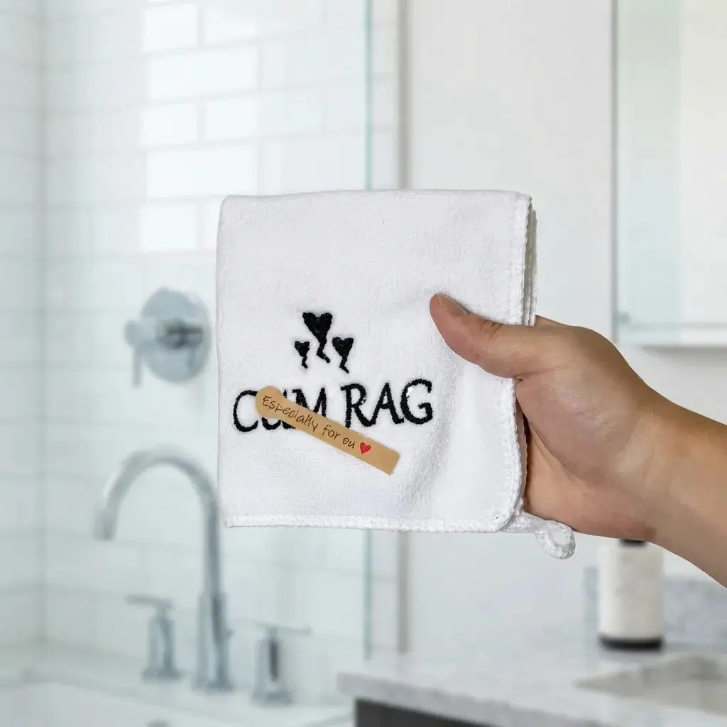 Embroidered Microfiber Hand Towel 30x30cm, Fun and Quirky Design, Perfect Gift for Couples, Home Decor, Wedding, Anniversary, Party Supplies, Quick Dry Towel