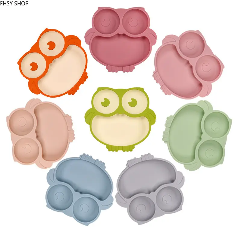 Owl-Shaped Silicone Feeding Set for Toddlers, Suction Plate & Bowl with Basketball Fork & Spoon, Fun Unisex Utensils for Mess-Free Self-Feeding, Ideal Baby-Led Weaning Supplies