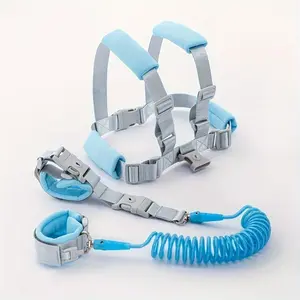 Retractable Spring-Coil Anti-Loss Wrist Harness, Dual Purpose Companion Safety Leash, Adjustable Anti-Separation Wristband, Portable Outdoor Travel Crowd Protection Accessory for Walking Sports